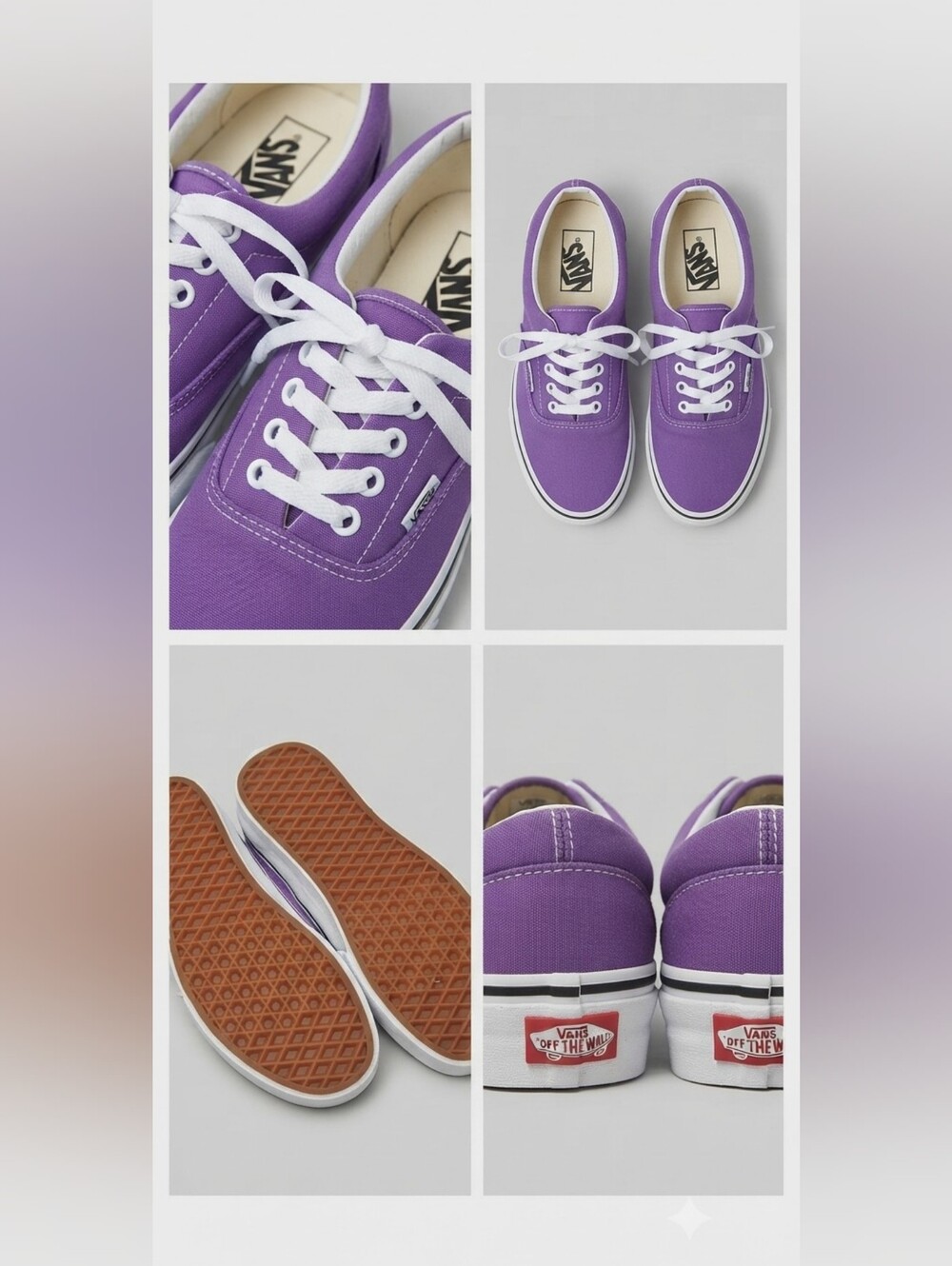 Vans Era Low Top Canvas Sneakers - Grape Purple/White - Women’s 7